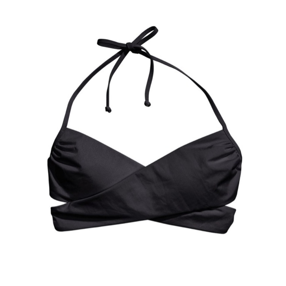 H&M cross front bikini top black 8